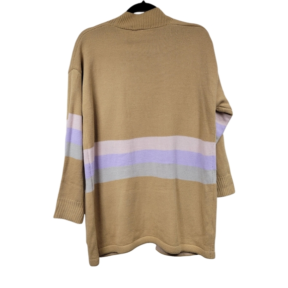 Miss Sparkling Tan Striped Cardigan - Picture 2 of 8